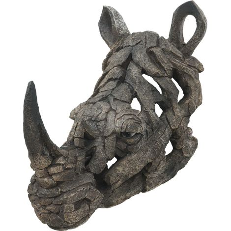 [NEUWERTIG] Deko Schädel HHG-392, Wanddeko Kopf Trophäe, Polyresin Indoor Outdoor Nashornkopf 26cm