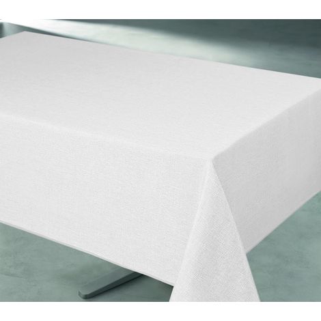 Tischdecke 140x240cm Webmuster Weiß - Access Deco