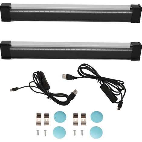 Barre lumineuse LED noire avec prise et interrupteur, alimentation USB 380 à 400nm, pour affiche, peinture corporelle, éclairage de scène, 2 ensembles (1/5)