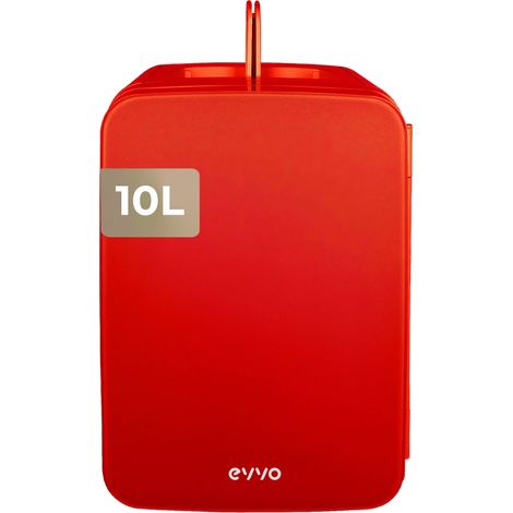 Nevera Mini EVVO F10 Rojo, 10 L, Enfría y Calienta, Silenciosa y Portátil