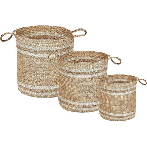 Aufbewahrungskorb 3er Set ZHOB Jute Naturfarben
