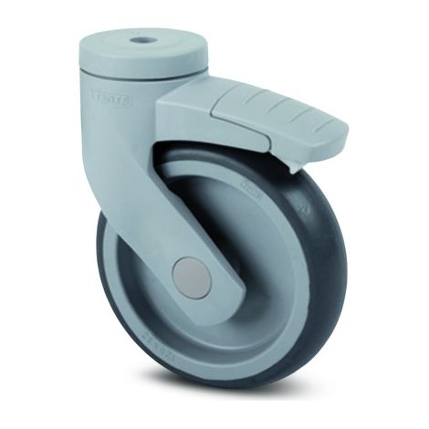 Roulette pivotante - blocage total - moyeu lisse - ø125mm-Levina - TENTE