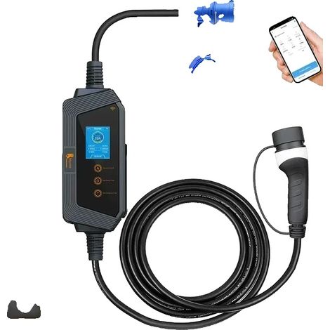 Cargador para vehículos eléctricos, control Wi-Fi, diseño resistente al agua, aplicación de 7 kW (1/2)