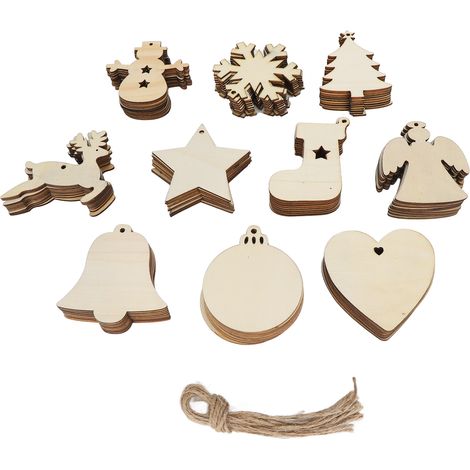 Ornements en Bois de Noël à Personnaliser - Kit Déco Maison et Sapin (1/5)