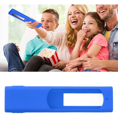 Housse Protecteur de télécommande TP-216 en silicone bleu avec strap (1/5)
