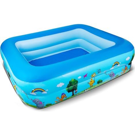 aufblasbarer Pool, 115 x 83 x 33 cm, rechteckig, dickes PVC, für Garten und Innenbereich (1/5)