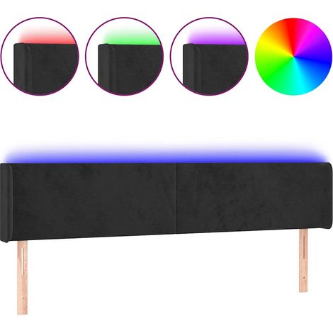 Maison Exclusive - LED Kopfteil Schwarz 163x16x78/88 cm Samt (1/5)