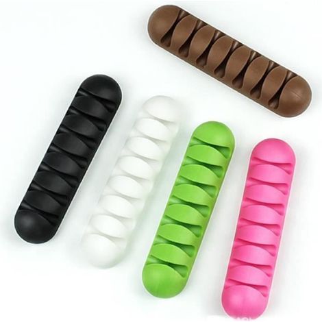 Clip de câble - - 5pcs - Silicone - Couleur aléatoire - Fixation à clipser (1/3)