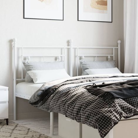 Cabecero de metal blanco 160 cm vidaXL (1/5)
