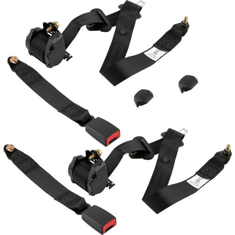 Set of 2 ceinture de sécurité 3 point rétractable Safety Belt for Camion Bus-Crezuo
