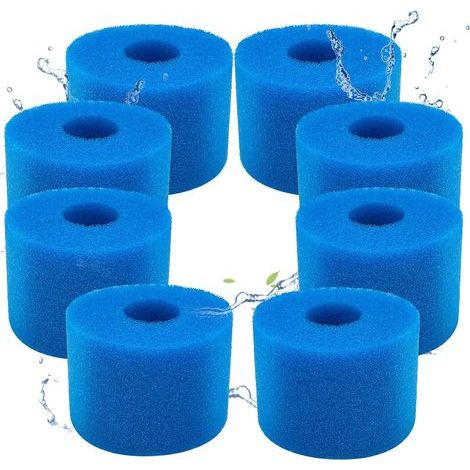 (8 pièces)Lot de 8 filtres de Piscine en Mousse Filtre pour Intex Type S1 - Filtre en Mousse pour Spa, Piscine - Réutilisables et lavables - Éponge de Filtration de Type S1 (1/5)