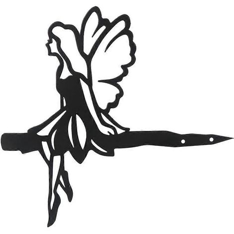 Gartenstecker mit Feensilhouette aus Schmiedeeisen, Neujahrsdekoration