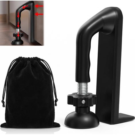 Verrou de porte portable, bloque-porte anti-effraction, double protection réglable, appareil de sécurité portable, dispositif de sécurité pour la maison, l'hôtel, les (1/5)