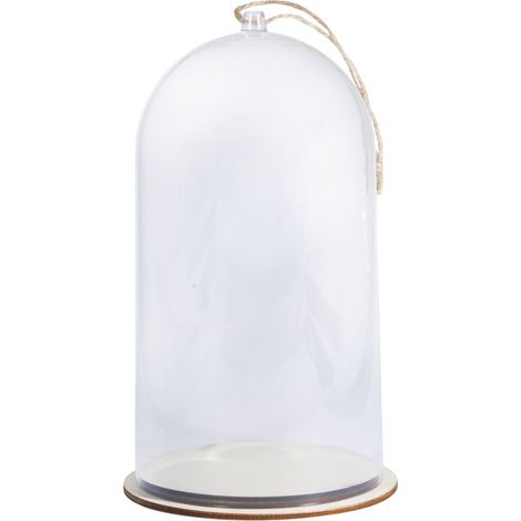 Cloche avec socle, transparent, 1 pce., plastique, Ø 11cm, H 19cm, arts créatifs, protection de décorations miniatures, pâques, Noël -46123000 (1/4)
