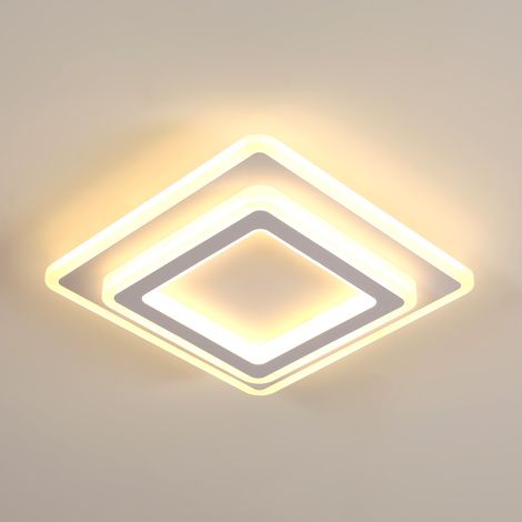 Comely LED ceiling light, white square acrylic, 29cm 44W 3000K, living room bedroom (1/5)