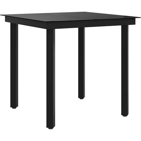 Maison Exclusive - Garten-Esstisch Schwarz 80x80x74 cm Stahl und (1/5)
