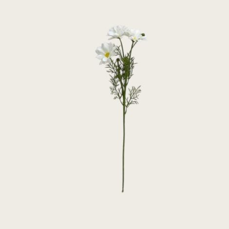 Fleur Artificielle Chrysanthème Blanc Toucher Réel 3D en Soie pour Décoration 52 cm - PANGIVO (1/3)