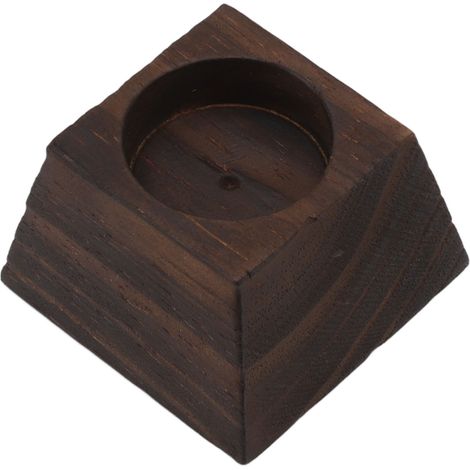 Bougeoir trapézoïdal en bois noir, décoration de table rétro pour Noël et mariage. (1/5)