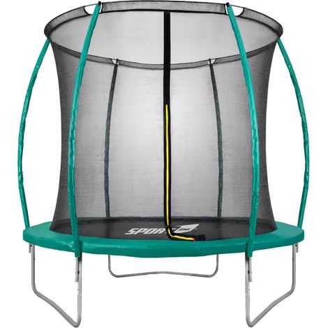 Trampolino Tappeto Elastico Ø183x200 cm in Acciaio con Rete di Protezione Verde e Nero (1/2)