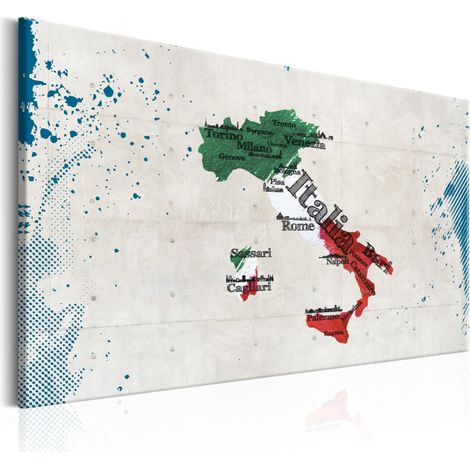 Tableau Imprimé "Map : Italy" 60 x 90 cm (1/2)