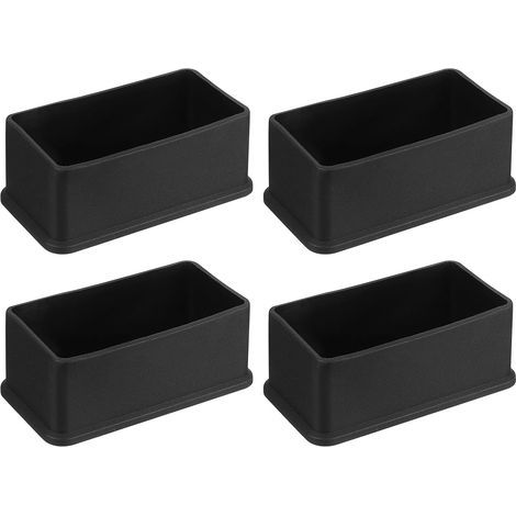 4 Embout de pied, PVC Noir 80x40mm, Protection sol, Meuble intérieur extérieur (1/5)