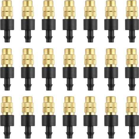 30 boquillas de latón, boquillas atomizadoras de cobre ajustables para riego por goteo, mini aspersores de 4/7 mm para refrigeración de jardines. (1/4)