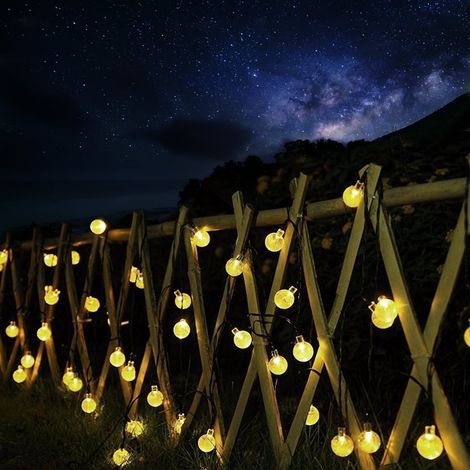 LED Solarleuchte LED Kugel-Lichterkette Außen Solar Gartenleuchte, 2 Lademodi USB & Solar - 3 Helligkeitsstufen - 8 Leuchtmodi - Timerfunktion, 5m 20 LED