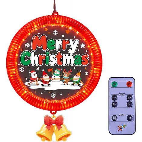 Luminaire De Fenêtre De Noël - Guirlande Lumineuse À Led Avec Télécommande - Pour Décoration Extérieure Et Intérieure - 1 Pièce (1/5)
