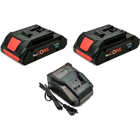 Lithium-Ionen-Akkupack, 6000mAh Kapazität, kompatibel mit 18V Werkzeugen, 1Ladegerät 2Batterien (1/2)