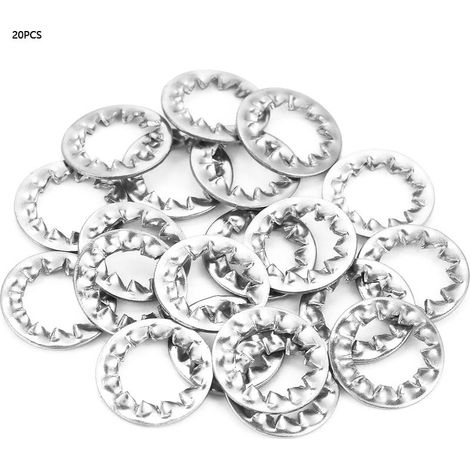20 rondelles frein dentées inox M12 pour assemblage résistant et anti-desserrage (1/5)