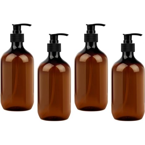 Filiyano-Lot de 4 flacons de shampoing vides, pompe à savon de 500 ml, PET pour gel douche, savon, lotion, détergent, liquide (1/5)