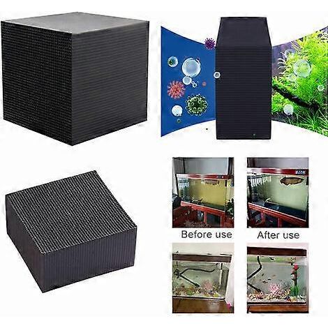 Cube filtrant pour aquarium, charbon actif, 10 x 10 x 5 cm (1/4)