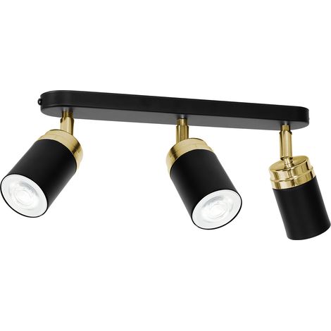 Plafoniera barra 3 spot nero-oro GU10 15W Reno Luminex