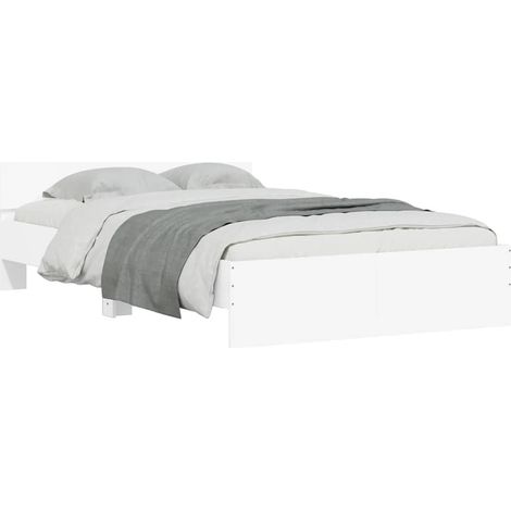 Estructura de cama con cabecero y luces LED blanco 140x190 cm vidaXL