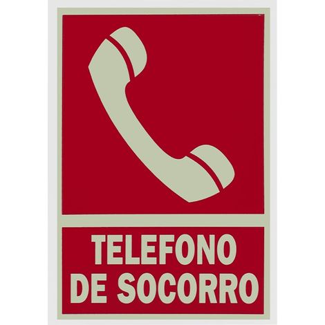 Cartello fluorescente in PVC HELP PHONE 21x29 cm, alta visibilità e resistenza