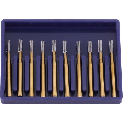 10pcs FG-1958 Tungsten Steel Dental Crown High Speed Cutting Burs (Gold)