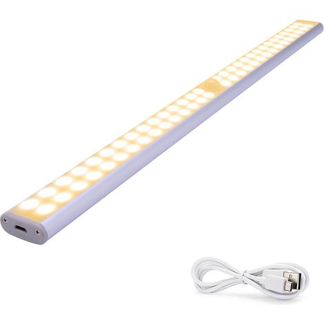 Bandes Lumineuses LED Sous-Armoire - 40 Cm - Capteur De Mouvement - Rechargeable USB - Blanc Chaud 3000K (1/5)