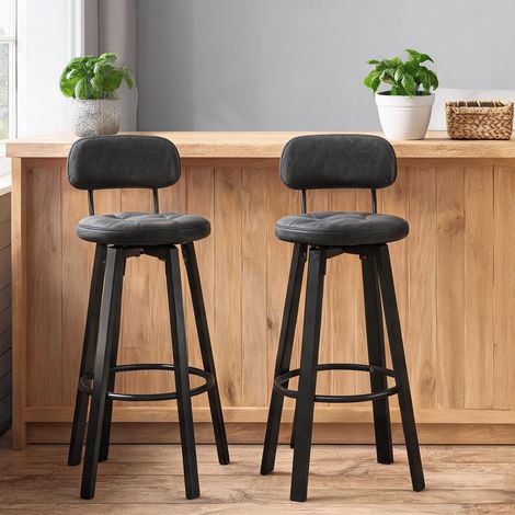 Tabouret de bar gris Oscuro en pU métal 43,5 x 35,5 x 98 cm (1/5)