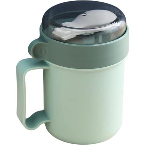 Boîtes isothermes pour aliments pour enfants, boîte bento portable et étanche pour soupe chaude avec cuillère pliante verte. (1/5)