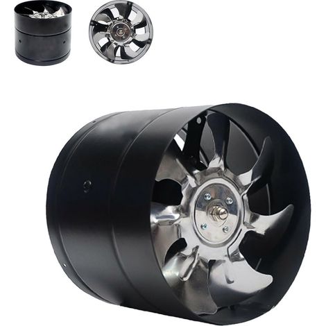 Ventilateur De Duct Inline - 254 Mm - 1240 Cfm - Pour Système Hvac - Salle De Bain Cuisine Sous-Sol Serre - Noir - 1 Pièce (1/5)