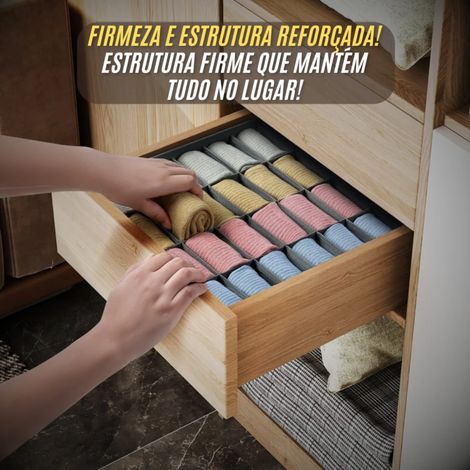 Boîte de rangement en tissu pour sous-vêtements, tiroir, organisateur de rangement pour chaussettes et sous-vêtements avec séparateurs, grande boîte de rangement pour la maison (1/3)