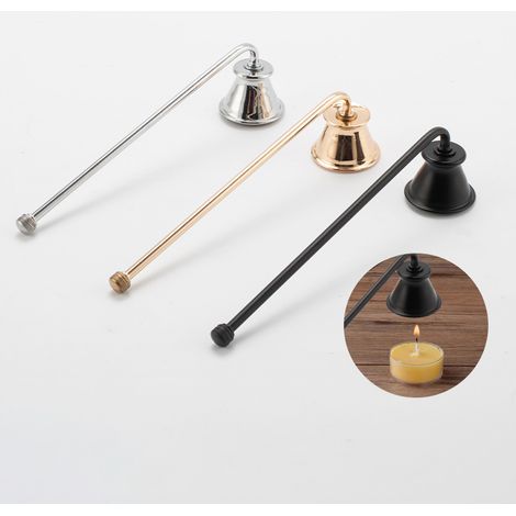 Extincteur de bougie en acier inoxydable 3 pièces, extincteur de bougie à manche court, extincteur de mèche, bougie, outils de bougie d'extinction pour bougies, mèche, extincteur de flamme, cadeaux de (1/5)