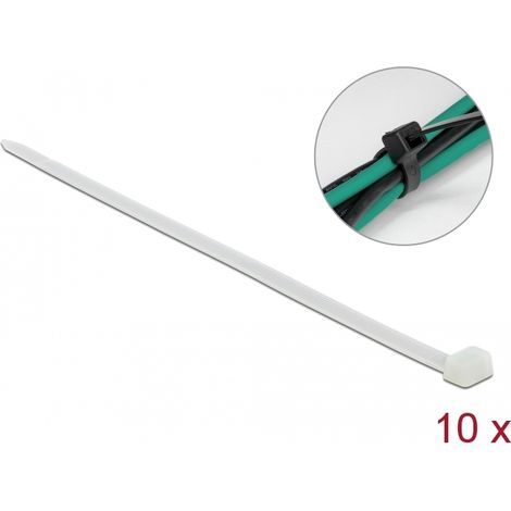 Delock Sujetacables 850 mm LA x 9 mm AN (10 unidades) blanco