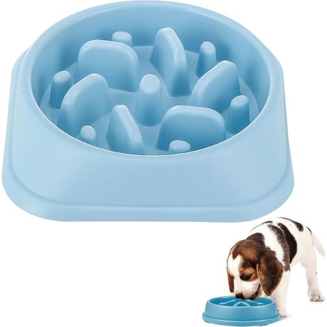 Ciotola per cani a lenta alimentazione, ciotola per cani e gatti a lenta alimentazione, favorisce una digestione lenta, per animali di piccola/media/grande taglia (azzurro chiaro) (1/5)
