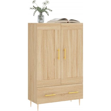 Buffet haut chêne sonoma 69,5x31x115 bois d'ingénierie (1/5)