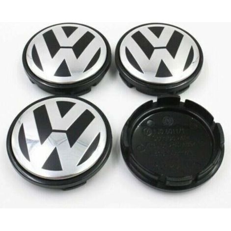 Lot de 4 enjoliveurs d'origine pour jantes en aluminium, 65 mm, adaptés aux enjoliveurs Volkswagen, enjoliveurs centraux de moyeu 65 mm, logo de pneu, enjoliveurs de roue modifiés pour voiture