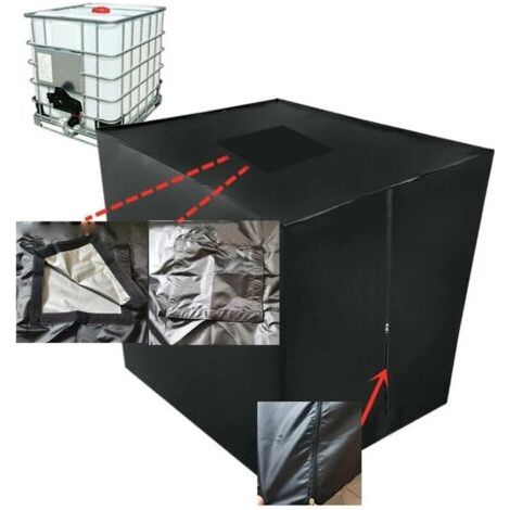 Bâche de réservoir d'eau,BR-Vie Bache pour Cuve 1000 L IBC avec Couvercle rectangulaire, Anti-poussière Anti-UV Anti-Pluie (116 x 100 x 120 cm) (1/3)