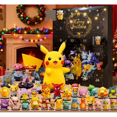 Calendrier de l’Avent Pikachu Noël 2025 – 24 Jours de Surprises – Cadeau Idéal pour Enfants, Filles et Garçons
