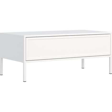 Selsey Velveto – Couchtisch mit Schublade - weiß - 100x50 cm