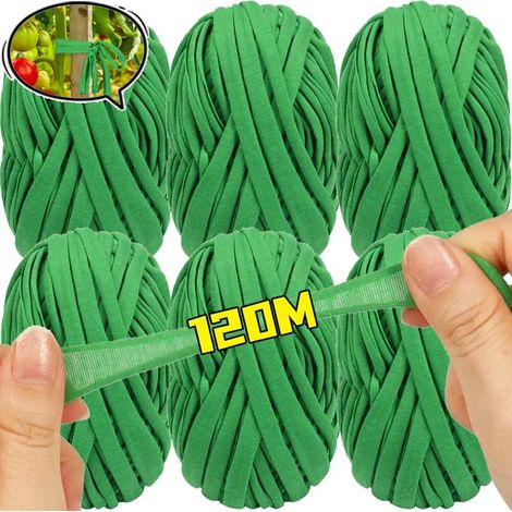 (3 rouleaux (90 m) de ficelle de jardin souple pour attacher les plants de tomates vertes, corde élastique pour soutenir les plantes grimpantes et les fleurs) (1/4)
